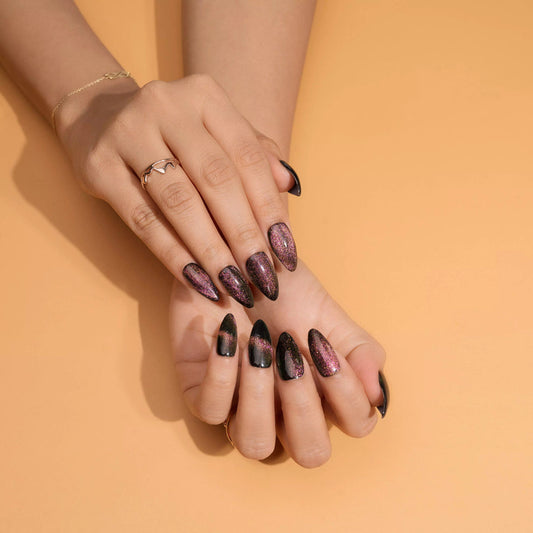 Brown Cat Eye Nails Press-on Nails Set