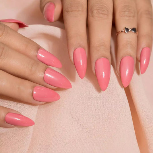 Solid I'm a barbie girl Press on nails like Acrylic Extensions