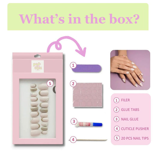 Glittery French Tips Press-on Nails Set