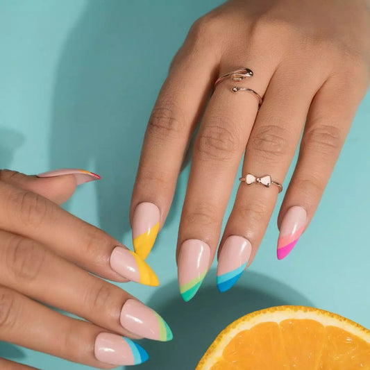 Colour Splash - Cloud Rainbow Love Press On Nails