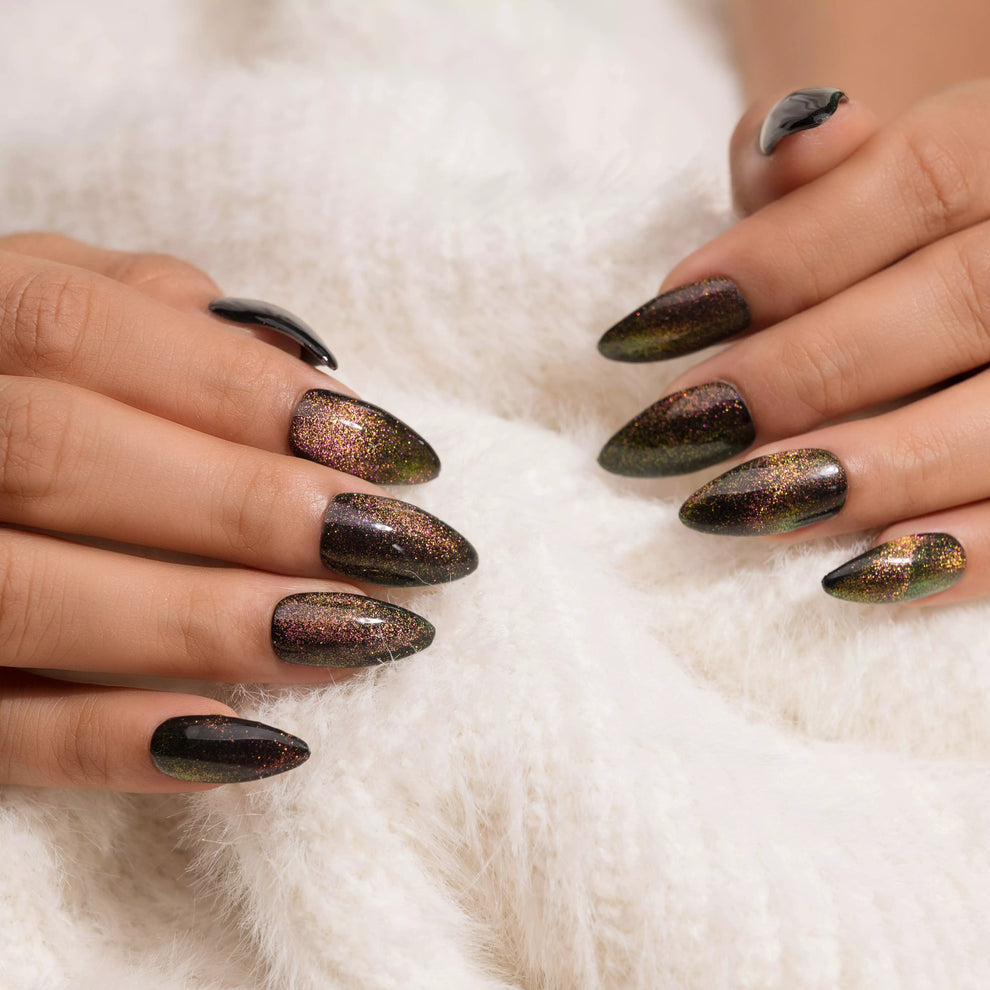 Brown Cat Eye Nails Press-on Nails Set