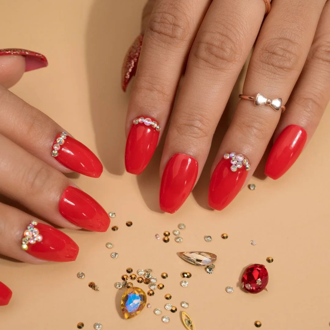 Rhinestone The Indian Bride Press-on Nails Set