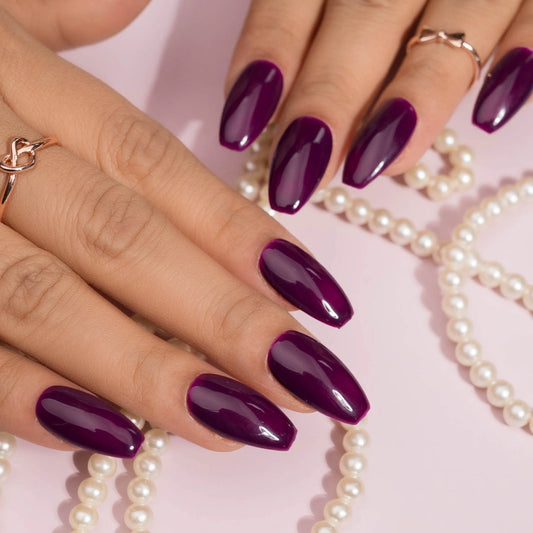 Solid Purple Purple Purple Press on Nails Set