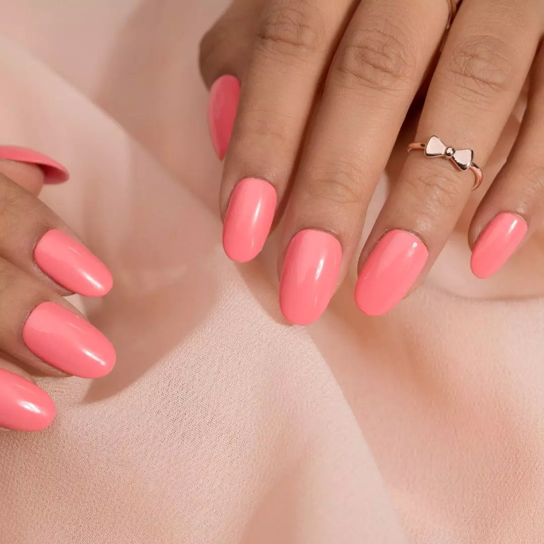 Solid I love Pink Presson Nails Set With Free Application Kit