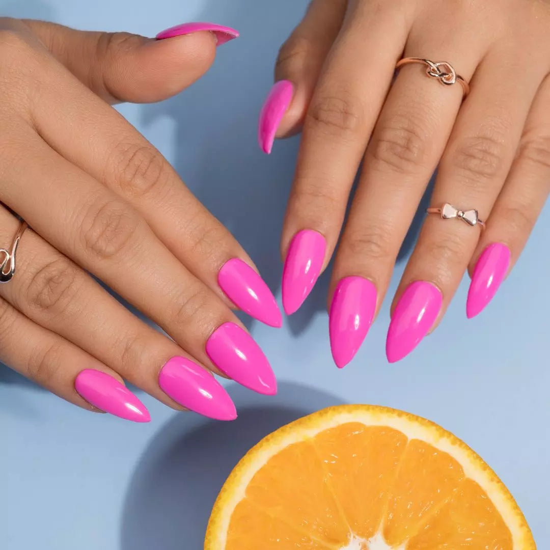 Solid Pink Pink Pink Press-on Nails Set