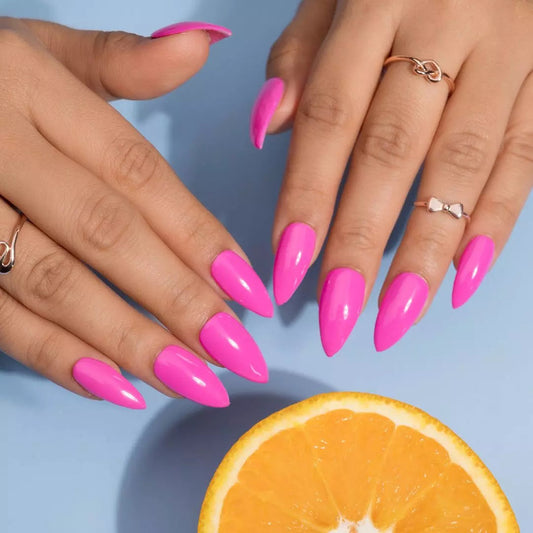 Solid Pink Pink Pink Press-on Nails Set