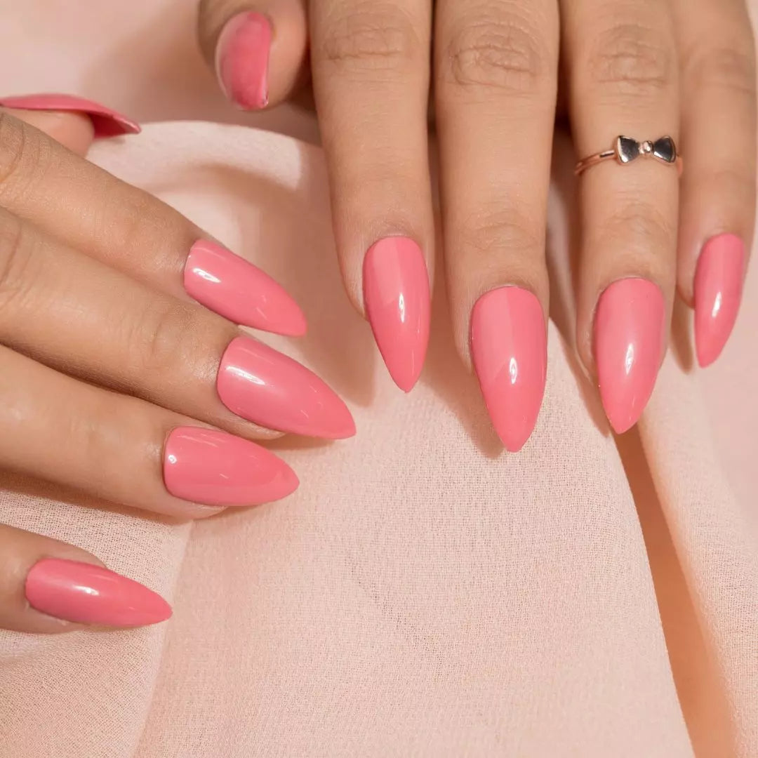 Solid I'm a barbie girl Press on nails like Acrylic Extensions