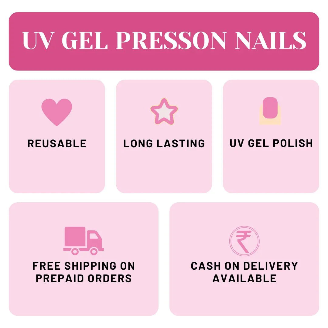 White Gold Foil Press-on Nails Set