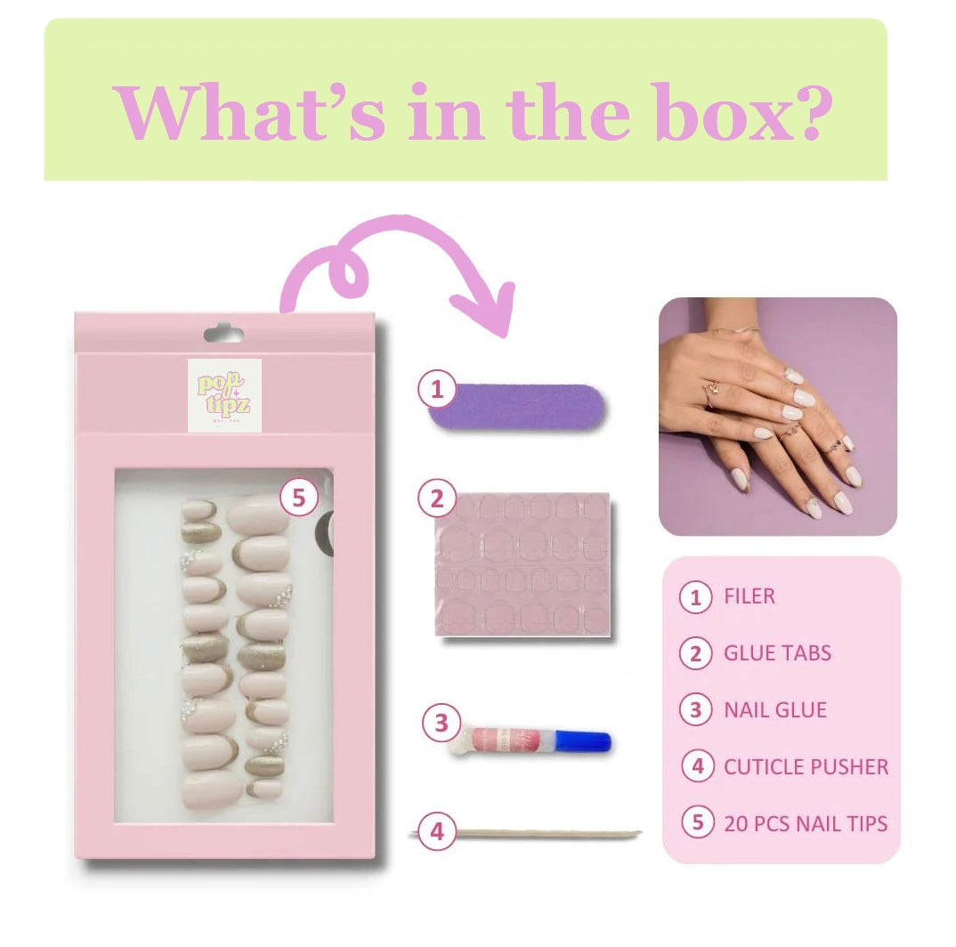 Chrome golden Presson Nails Set