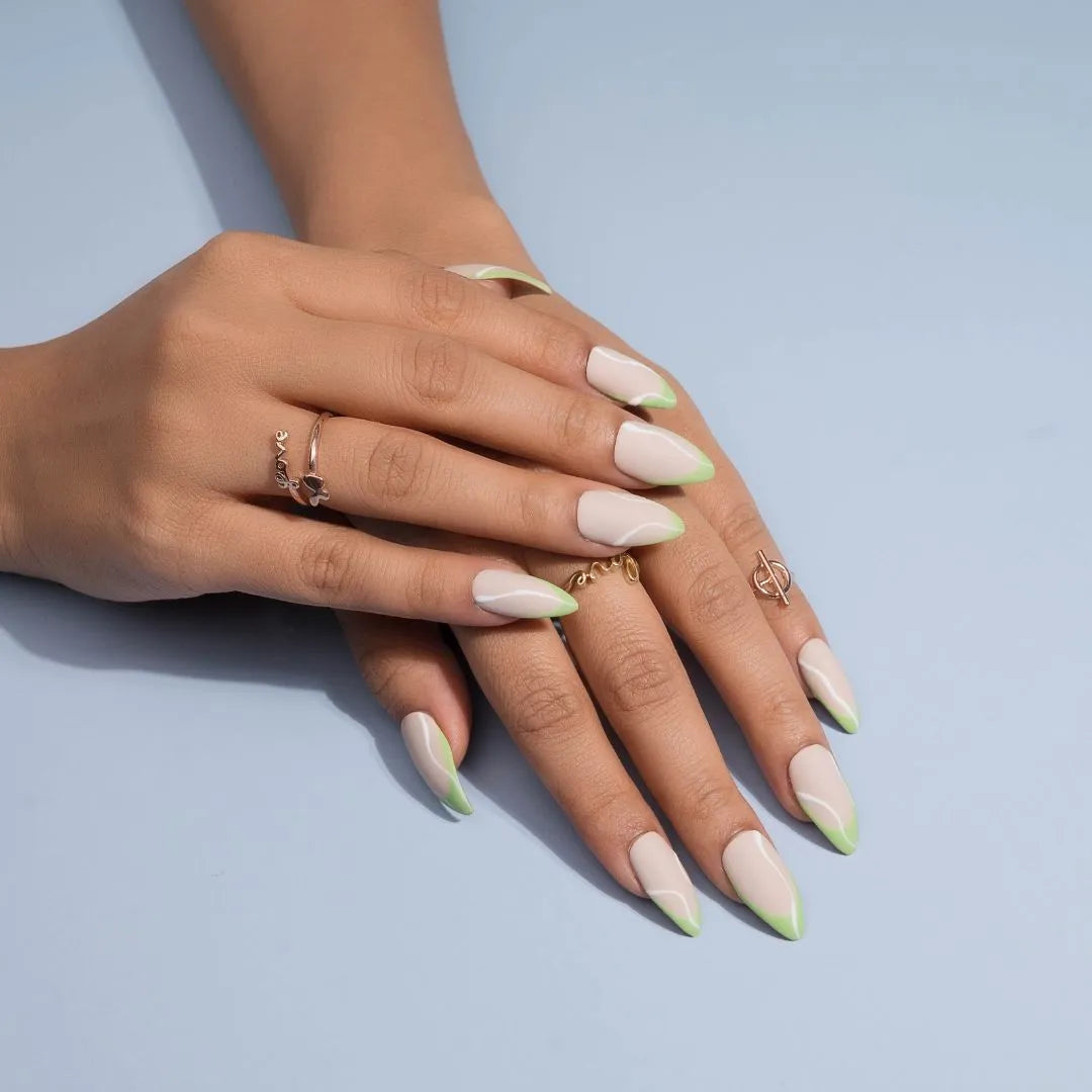 Matte French Tips Press-on Nails Set