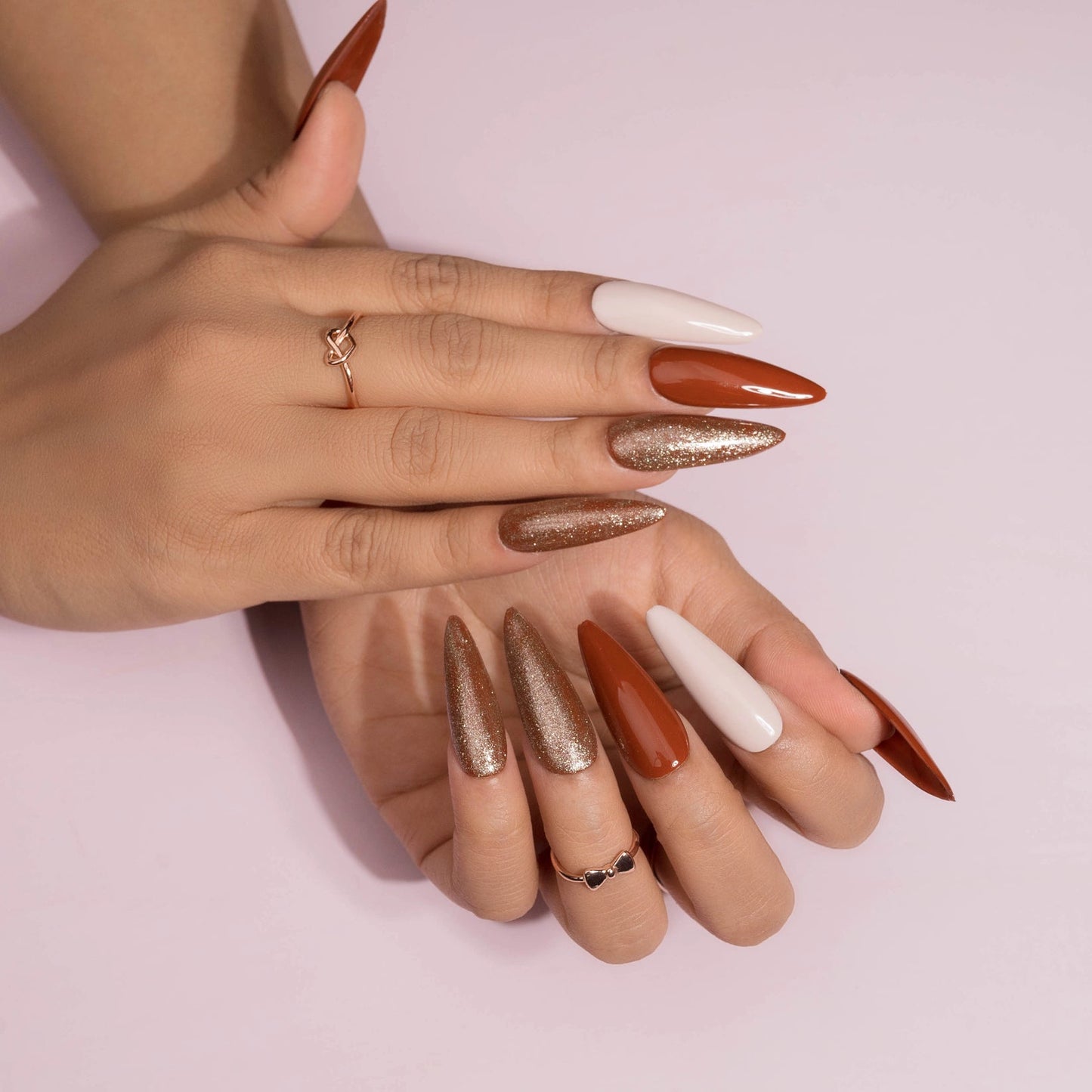 Trio Spark Glam Glitter Press-On Nail Set