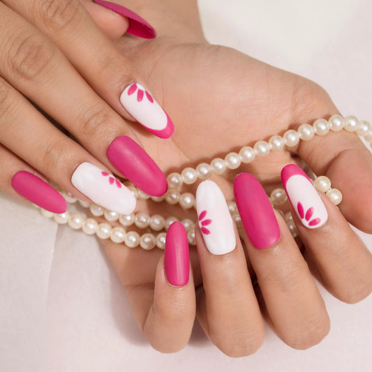 Pink floral Press-On Nails Set