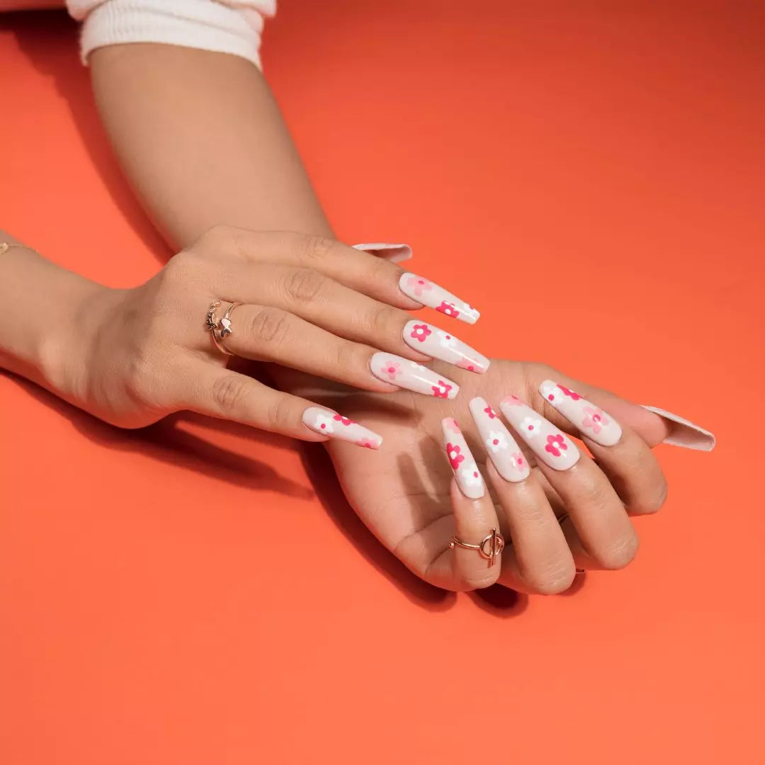 Floral Pretty Pink Press-on Nails