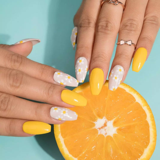 Yellow Floral Sunbeam Press-On Nails