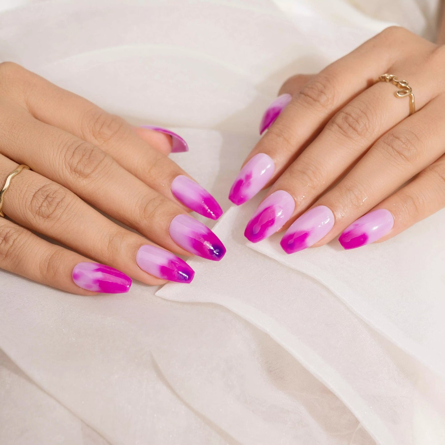 Pink and Purple Ombré Press-On Nails Set