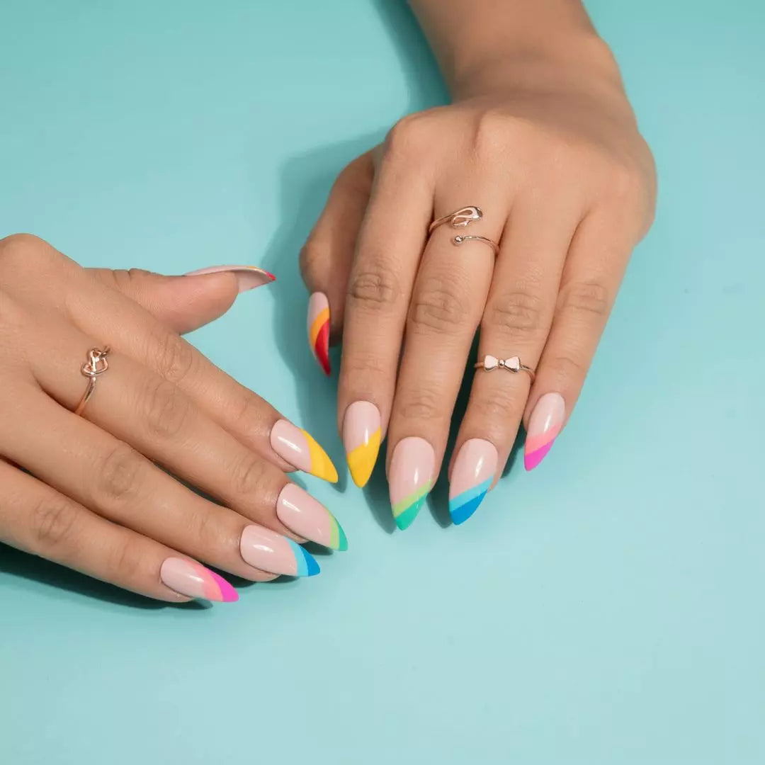 Colour Splash - Cloud Rainbow Love Press On Nails