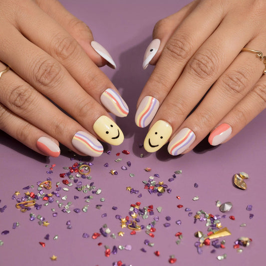 Colour Splash - Cute Smiley Presson Nails Set