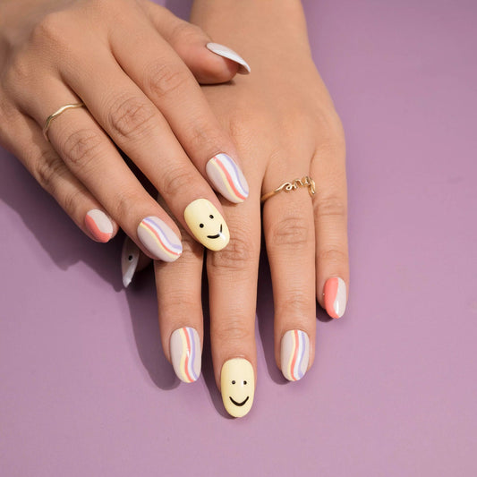 Colour Splash - Cute Smiley Presson Nails Set