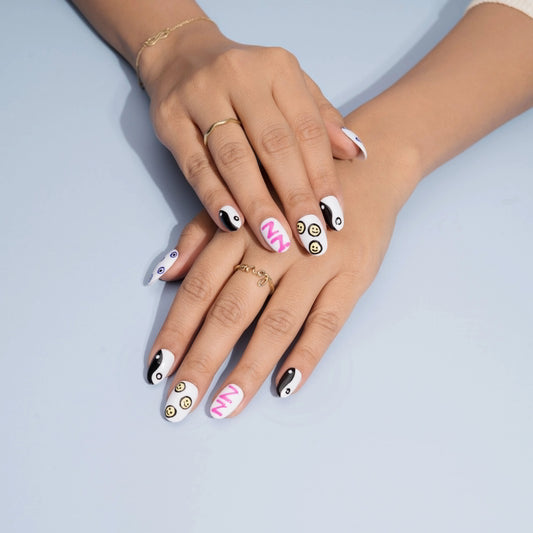 Colour Splash – Designer Evil Eye Press-On Nails Set